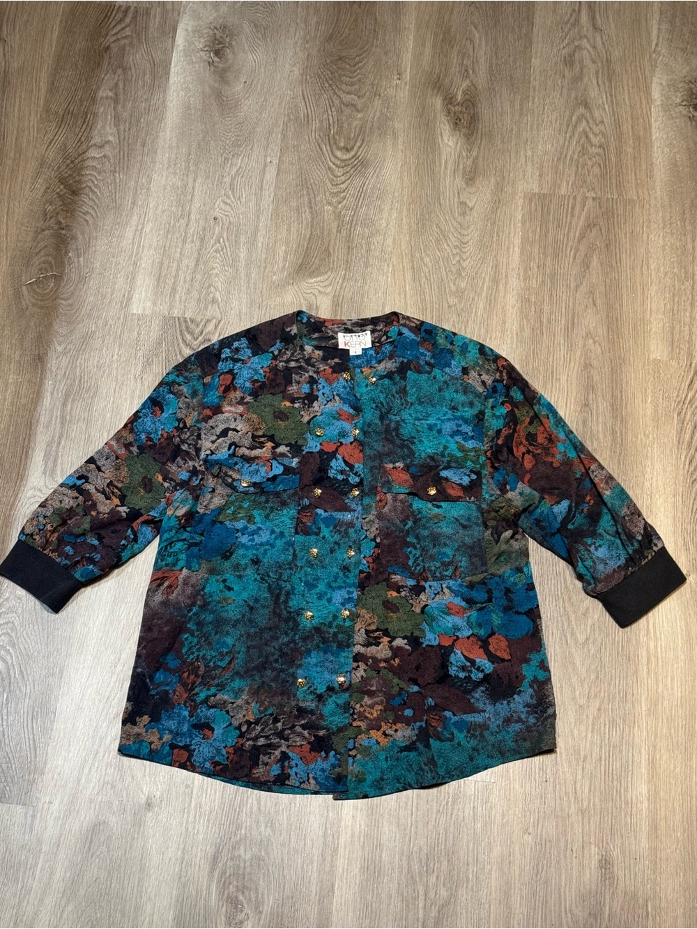 Women's Multi-Color Patterned Button-Up Shirt